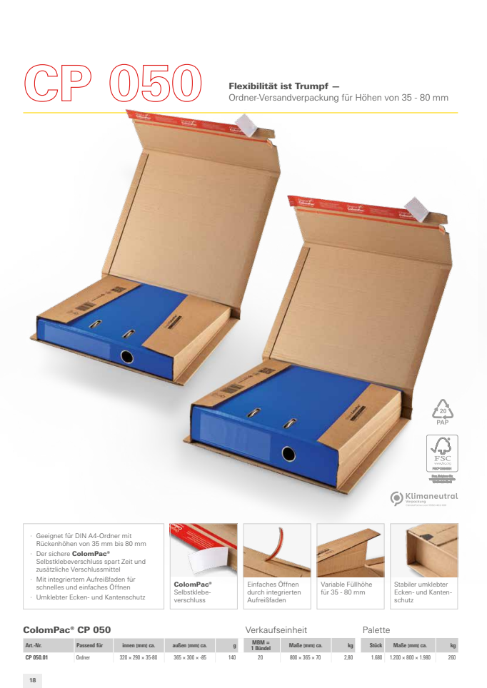 ColomPac®- starke Ordnerverpackung